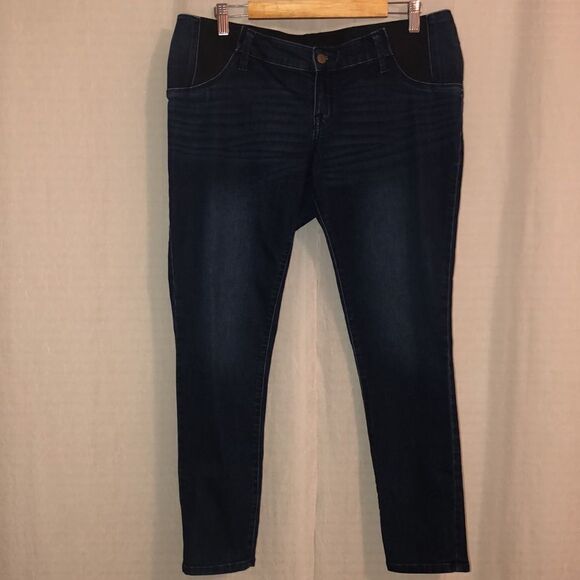isabel 12 Dark Wash Blue Maternity Skinny Jeans - Picture 4 of 16